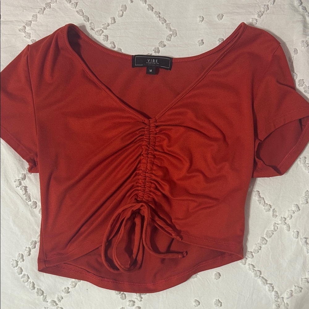 Vibe Women's Warm Rust Crop Top
